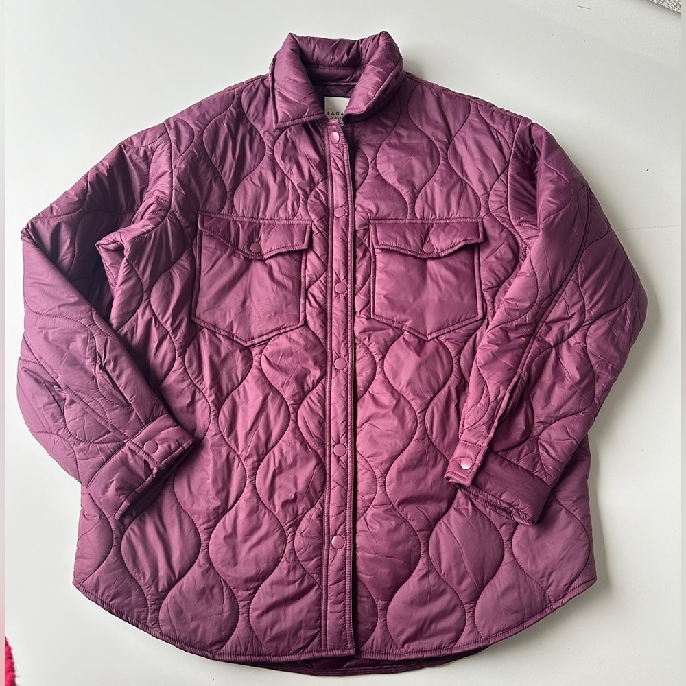 Bagatelle Purple Quilted Lightweight Jacket Snap Front Coat Women’s Medium